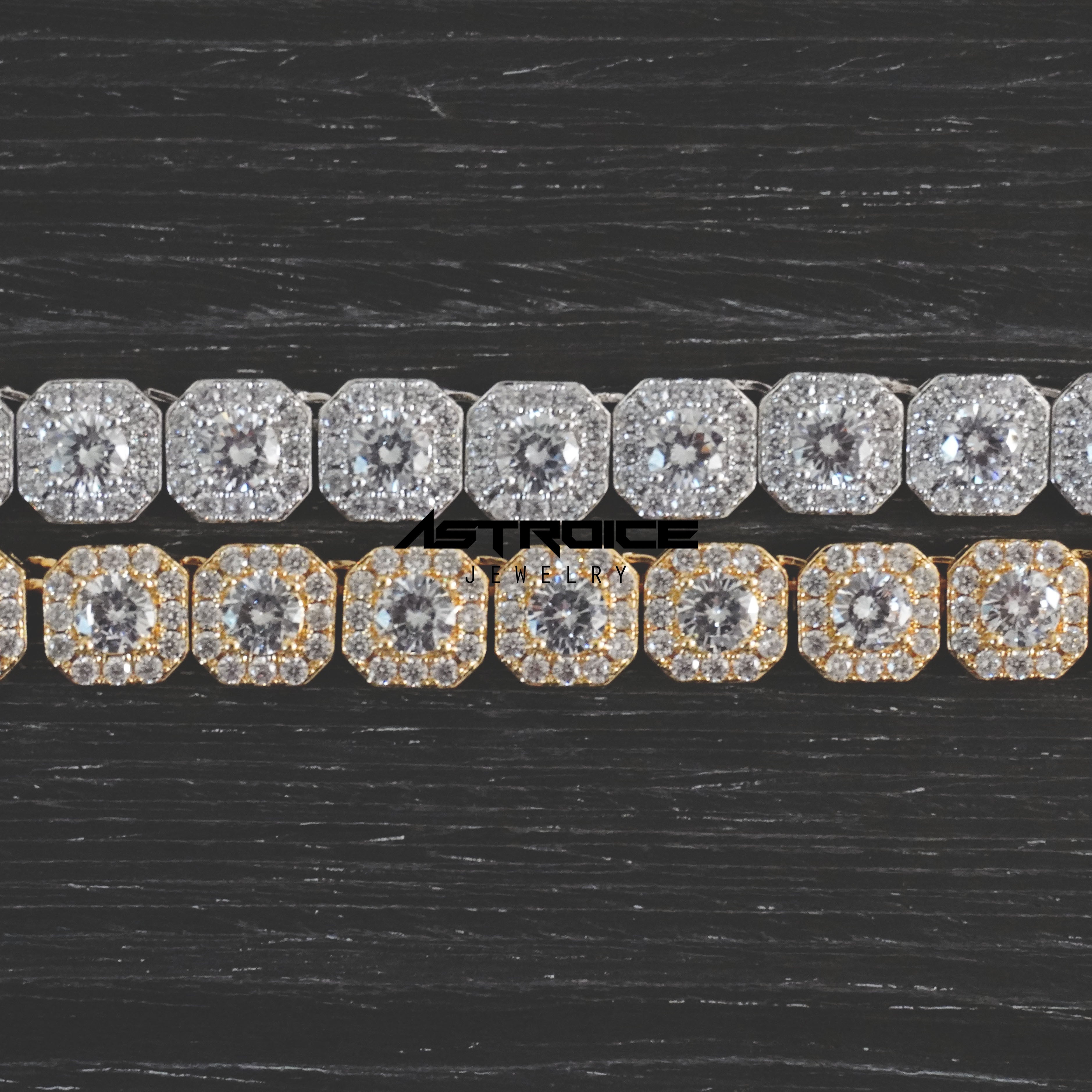 Silver Cluster Tennis Chain